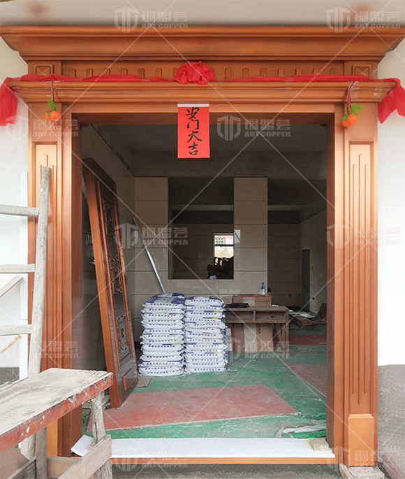 別墅雙開銅門實景案例_別墅雙開安裝圖片